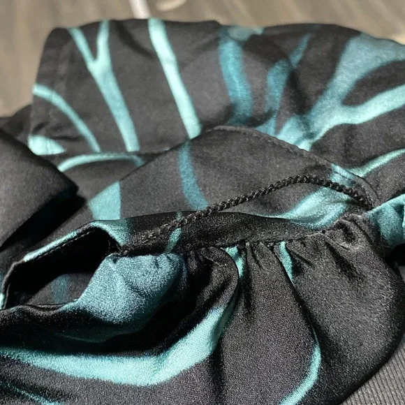 Worthington NWT black & green blouse top shirt size LARGE - Picture 5 of 12